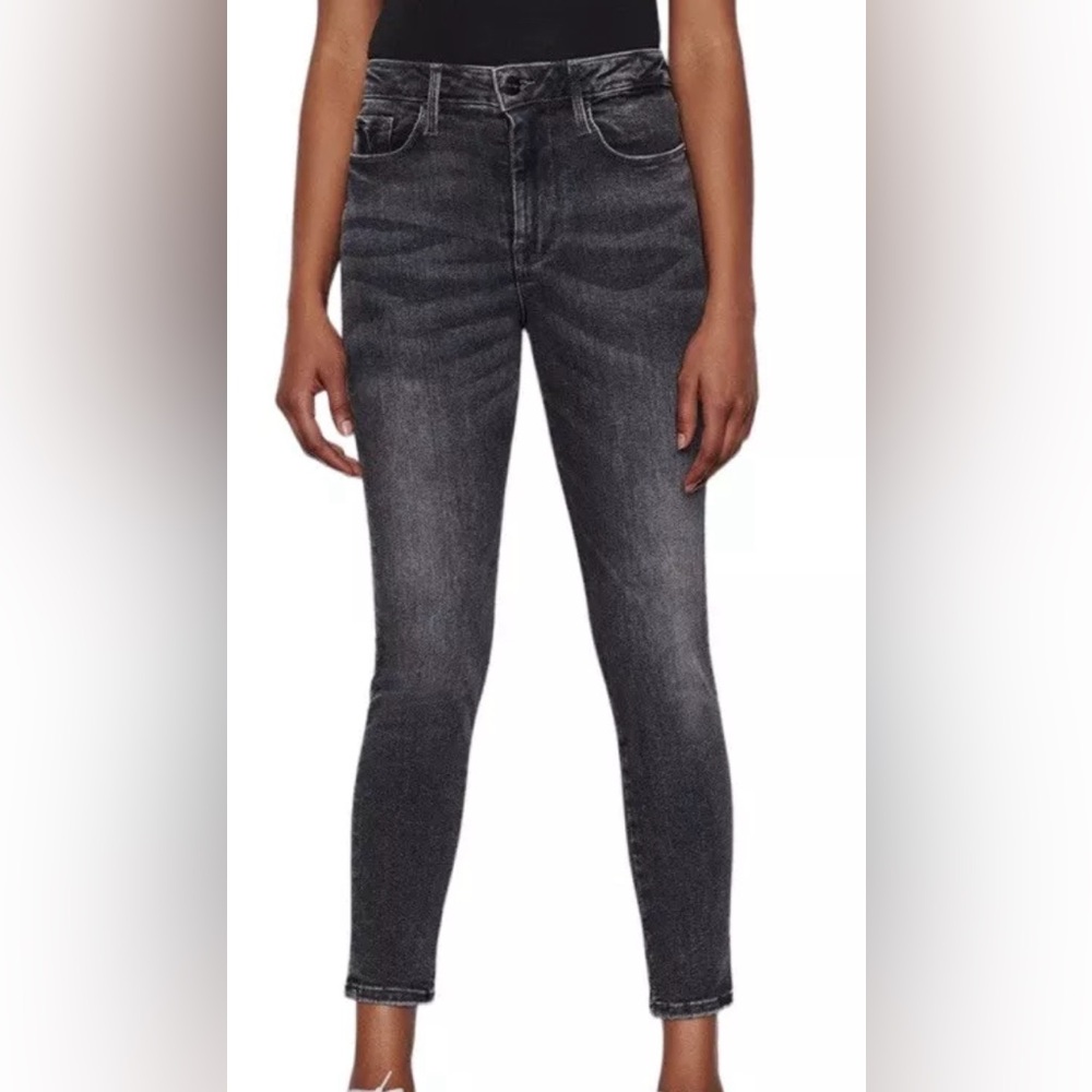 NWT Frame Women's Le One Skinny Crop Gray Stretch Stone Wash Denim Pants Size 2
